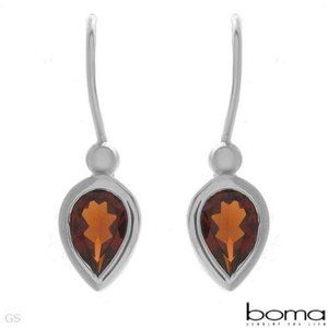 Boma 925 Sterling Silver Garnet Earrings